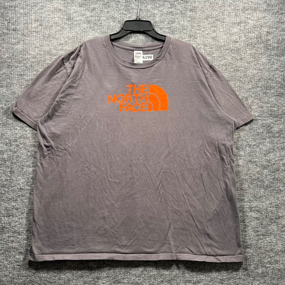 The North Face Mens XXL Gray Orange Logo Graphic Short Sleeve T-Shirt
